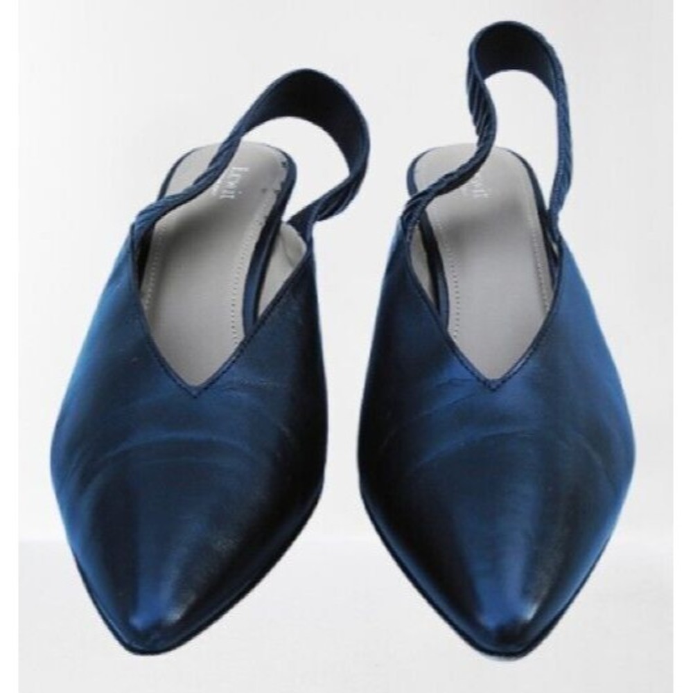 Lewit Marta Pumps Women Sz 37.5 US 7 High Heel Leather Slingback Slip On Pointed